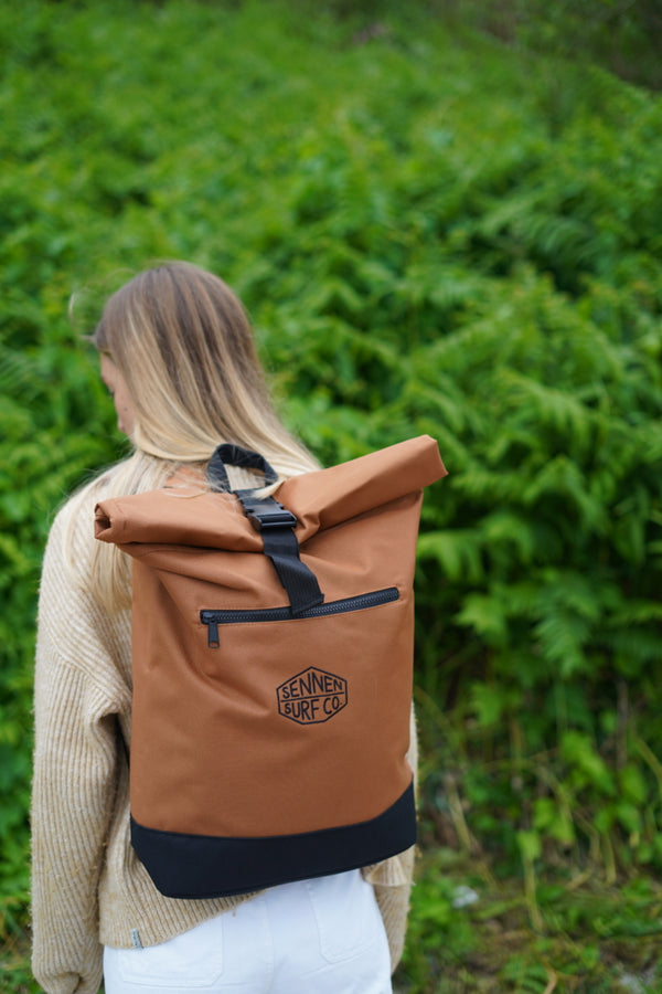 Sennen Surf Co. Roll Top Backpack – Caramel