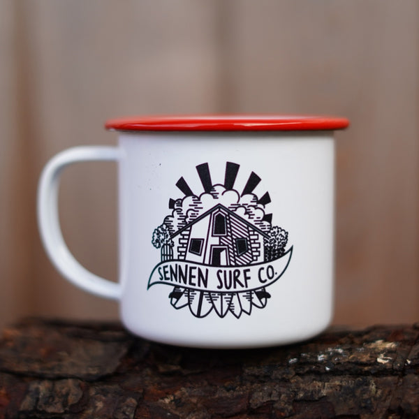 Sennen Surf Co. Enamel Mug - Shop Design Red