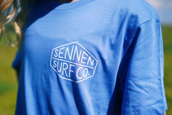 Sennen Surf Co. Kids T-shirt - Bright Blue W / White