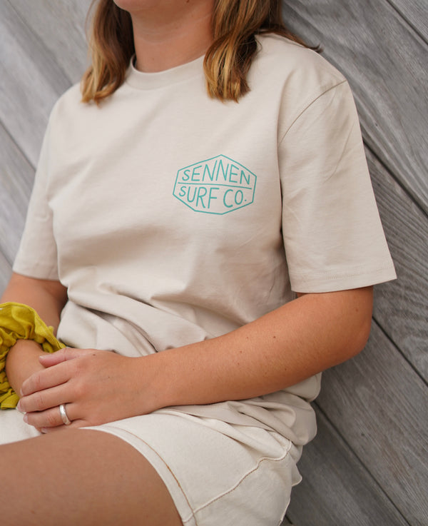 Sennen Surf Co. T-Shirt - Oat w/Green Bay