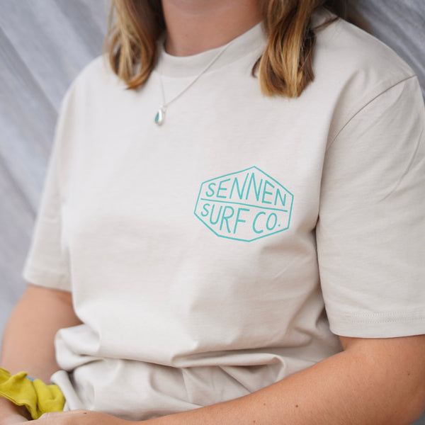 Sennen Surf Co. T-Shirt - Oat w/Green Bay