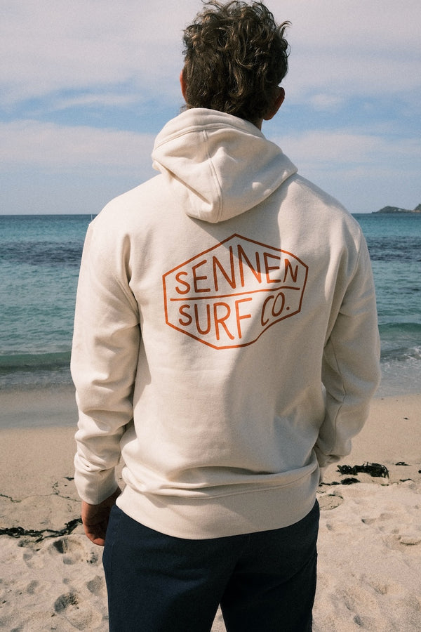 Sennen Surf Co. Adult Hoody - Ivory w/Rust