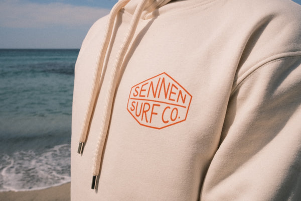 Sennen Surf Co. Adult Hoody - Ivory w/Rust
