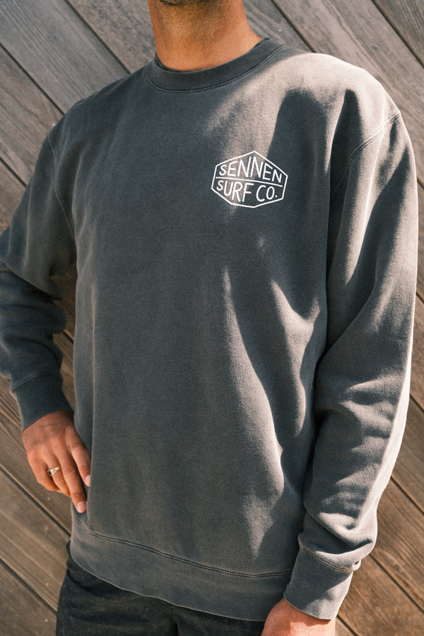 Sennen Surf Co. Crew Neck Jumper - Washed Black