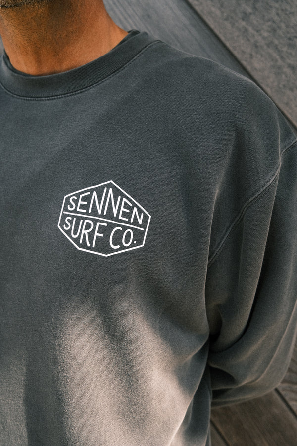 Sennen Surf Co. Crew Neck Jumper - Washed Black