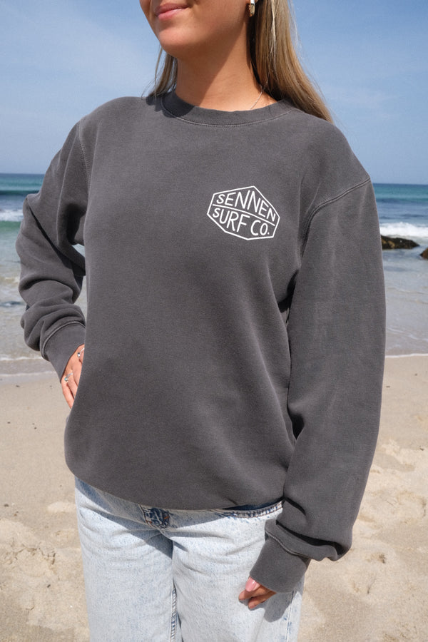 Sennen Surf Co. Crew Neck Jumper - Washed Black