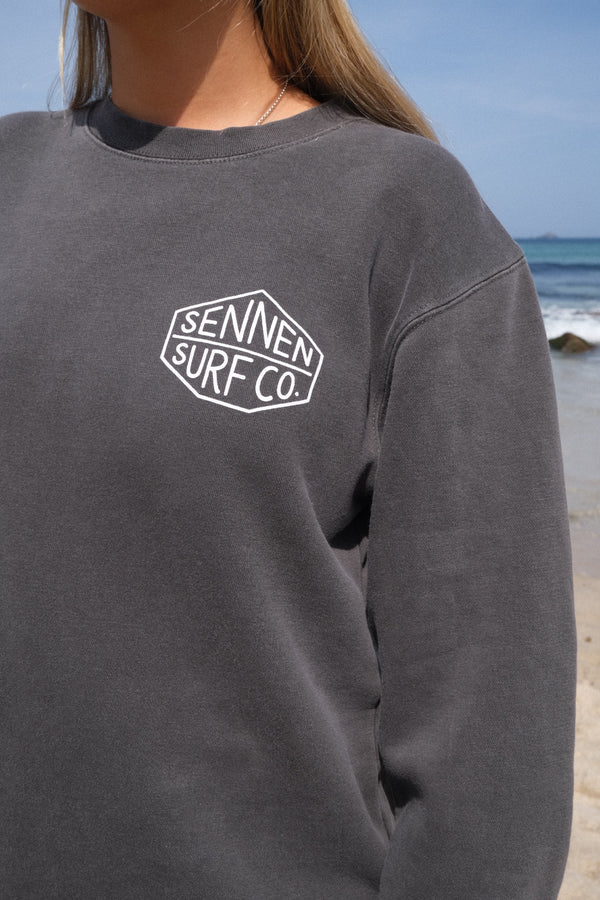 Sennen Surf Co. Crew Neck Jumper - Washed Black
