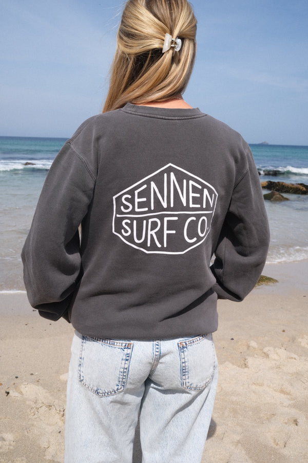 Sennen Surf Co. Crew Neck Jumper - Washed Black