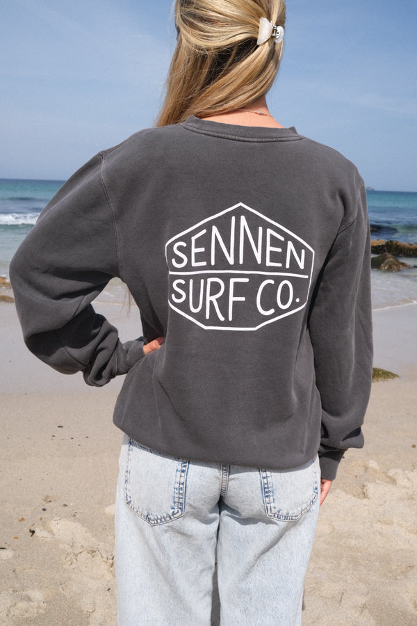 Sennen Surf Co. Crew Neck Jumper - Washed Black