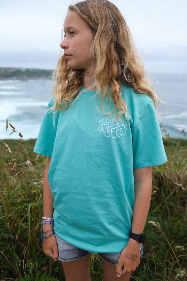 Sennen Surf Co. Kids T-Shirt - Pool Blue w/White