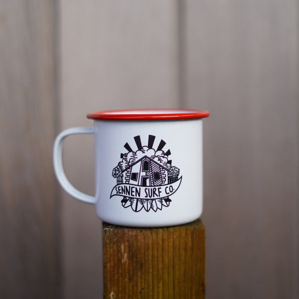 Sennen Surf Co. Enamel Mug - Shop Design Red